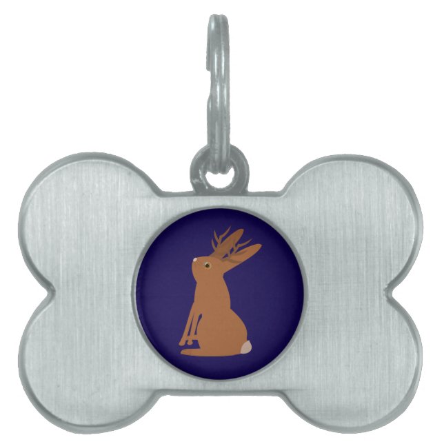 Placa Para Mascotas Halloween Jackalope Trick o Trete (Frente)