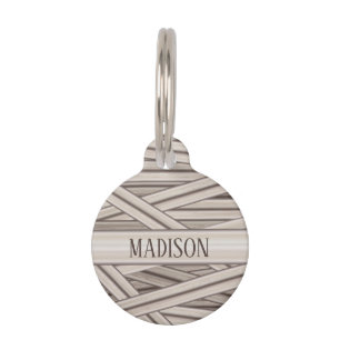 Placa Para Mascotas Halloween Mummy Wrap Stripes e información de Masc