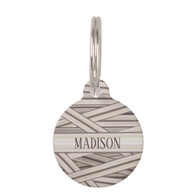 Placa Para Mascotas Halloween Mummy Wrap Stripes e información de Masc (Anverso)