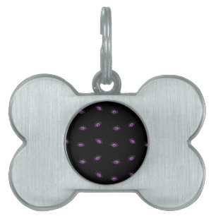 Placa Para Mascotas Halloween, ojos morados, truco o trato, Buu