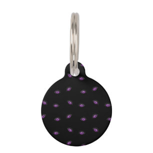 Placa Para Mascotas Halloween, Ojos Morados, Truco o Trato, Buu