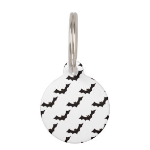 Placa Para Mascotas Halloween, Patrón de Murciélagos, Truco o Trato, B