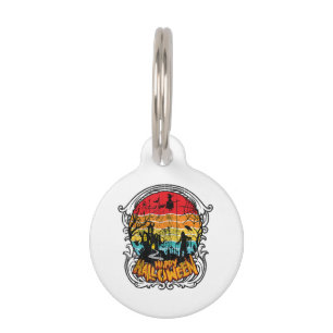 Placa Para Mascotas Halloween Retro Vintage - Halloween Vintage