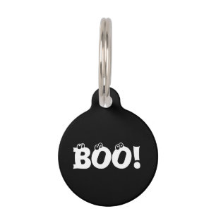 Placa Para Mascotas ¡Halloween Scary Boo!