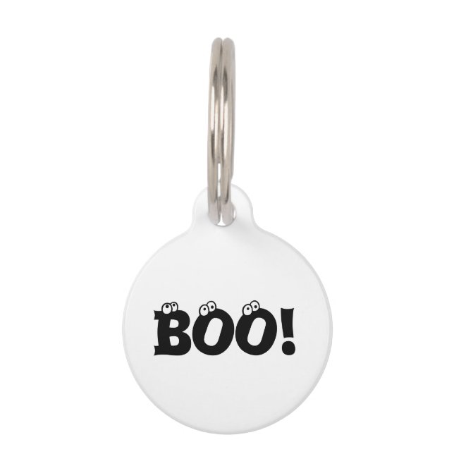 Placa Para Mascotas ¡Halloween Scary Boo! (Anverso)