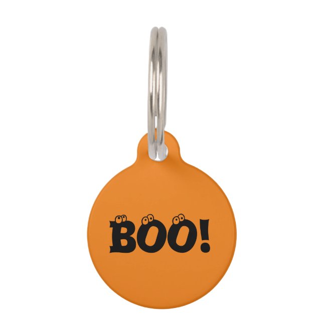 Placa Para Mascotas ¡Halloween Scary Boo! (Anverso)