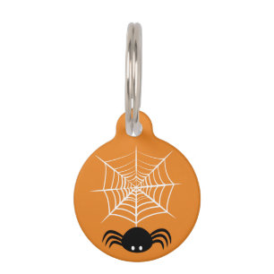 Placa Para Mascotas Halloween Spider Web