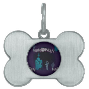Placa Para Mascotas halloween zombie