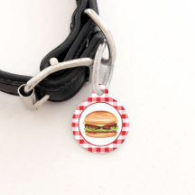 Hamburger Fast Food Ilustracion En Red Gingham