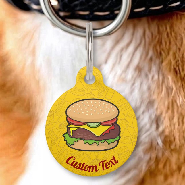 Placa Para Mascotas Hamburguesa con queso (Subido por el creador)