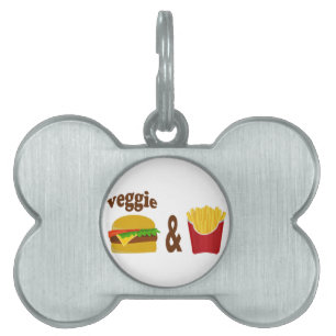Placa Para Mascotas Hamburguesa de verduras y frijoles