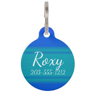 Placa Para Mascotas HAMbyWG - Etiqueta de nombre de Mascota - Azul Gua