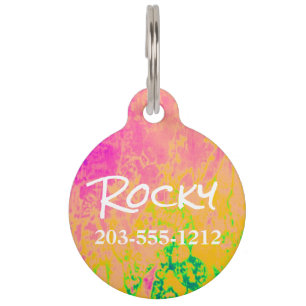 Placa Para Mascotas HAMbyWG - Etiqueta de nombre de Mascota - Calor ro