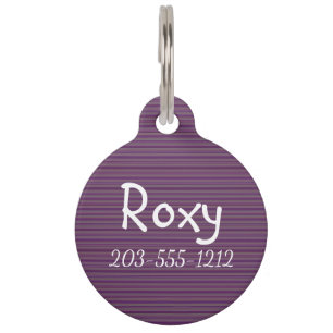 Placa Para Mascotas HAMbyWG - Etiqueta de nombre de Mascota - Plum