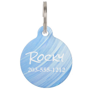 Placa Para Mascotas HAMbyWG - Etiqueta de nombre de Mascota - Swirl az