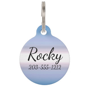 Placa Para Mascotas HAMbyWG - Etiqueta de nombre de perro - Azul desva