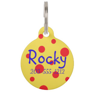 Placa Para Mascotas HAMbyWG - Etiqueta de nombre de perro - Punto de p