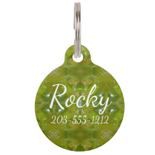 Placa Para Mascotas HAMbyWG - Etiqueta de nombre de perro - verde de p