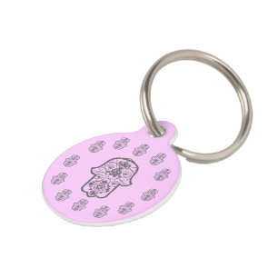 Placa Para Mascotas Hamsa floral (original)