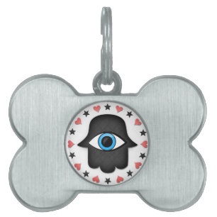 Placa Para Mascotas hamsa khamsa Ojo en mano de la diosa