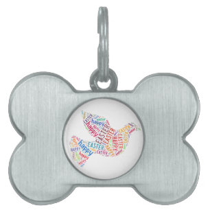Placa Para Mascotas Happy Easter Dove Greet