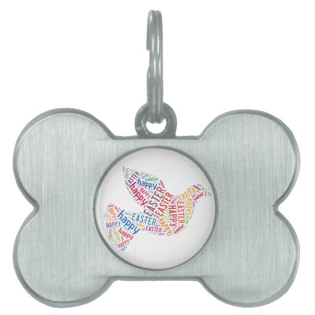 Placa Para Mascotas Happy Easter Dove Greet (Frente)