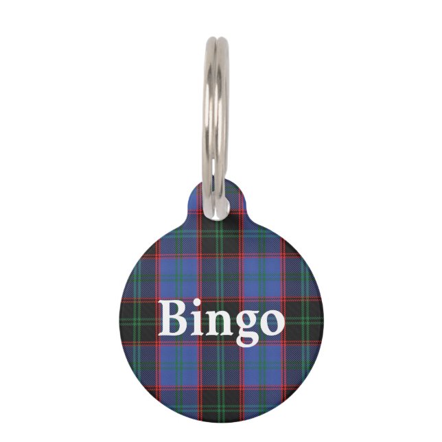 Placa Para Mascotas Happy Mascota Clan Home Hume Tartan Plaid (Anverso)