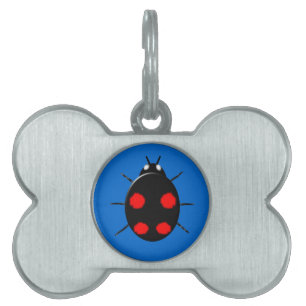 Placa Para Mascotas Harlequin Ladybird Etiqueta
