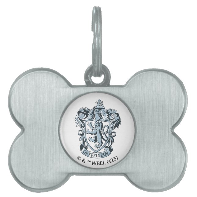 Placa Para Mascotas Harry Potter | Azul Escudo Gryffindor (Frente)