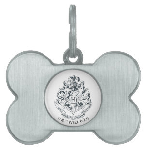 Placa Para Mascotas Harry Potter Coplas Hogwares - Blanco y negro
