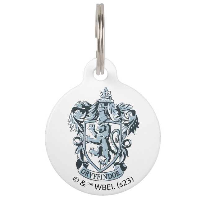 Placa Para Mascotas Harry Potter | Escudo de Gryffindor Azul (Anverso)