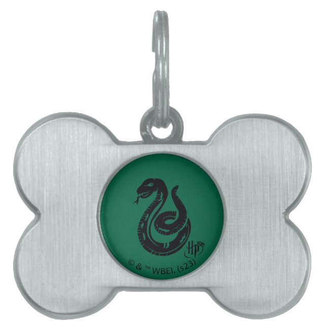 Placa Para Mascotas Harry Potter | Icono de serpiente Slytherin (Frente)
