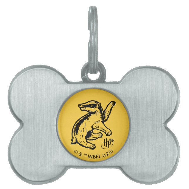 Placa Para Mascotas Harry Potter | Icono del distintivo de Hufflepuff (Frente)