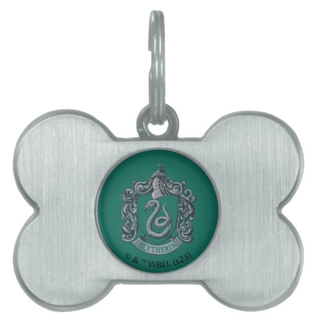 Placa Para Mascotas Harry Potter | Slytherin Escudo Green (Frente)