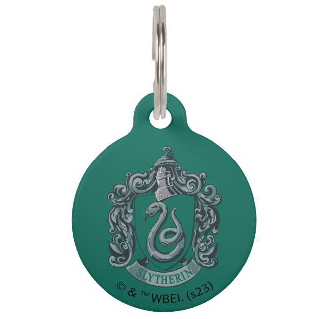Placa Para Mascotas Harry Potter | Slytherin Escudo Green (Anverso)