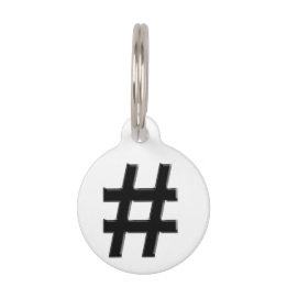 Placa Para Mascotas #HASHTAG - Símbolo de etiqueta hash