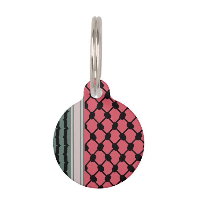 Placa Para Mascotas Hatta Keffiyeh Kufiya Folk (Anverso)