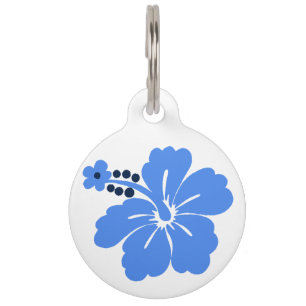 Placa Para Mascotas Hawaiian del hibisco de Honolua