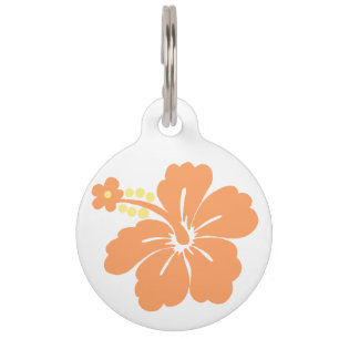 Placa Para Mascotas Hawaiian del hibisco de Honolua