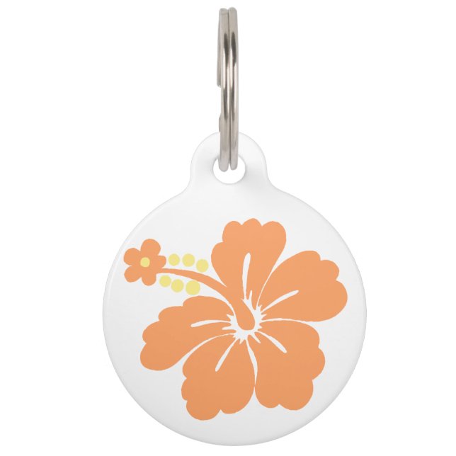 Placa Para Mascotas Hawaiian del hibisco de Honolua (Anverso)
