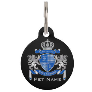 Placa Para Mascotas Haz que tu propio escudo de armas sea blanco de le