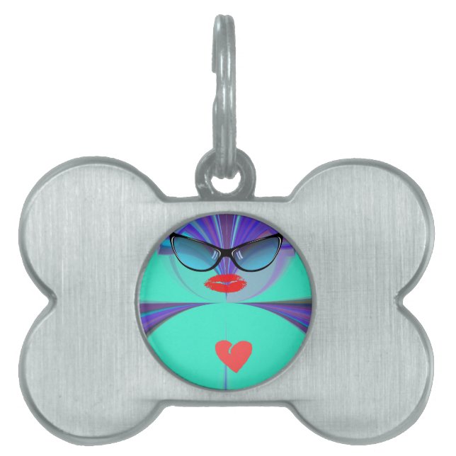 Placa Para Mascotas Heart Selfie (Frente)