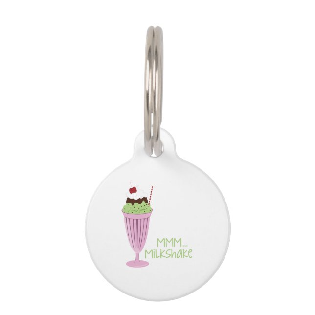 Placa Para Mascotas Helado Milkshake (Anverso)