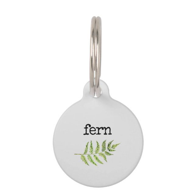 Placa Para Mascotas Helecho de hoja verde (Anverso)