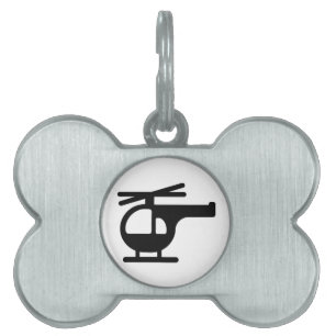 Placa Para Mascotas Helicóptero