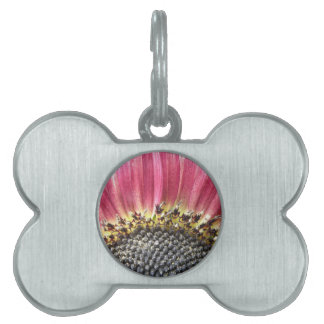 Placa Para Mascotas Hermosa etiqueta de una mascota de girasol rosado