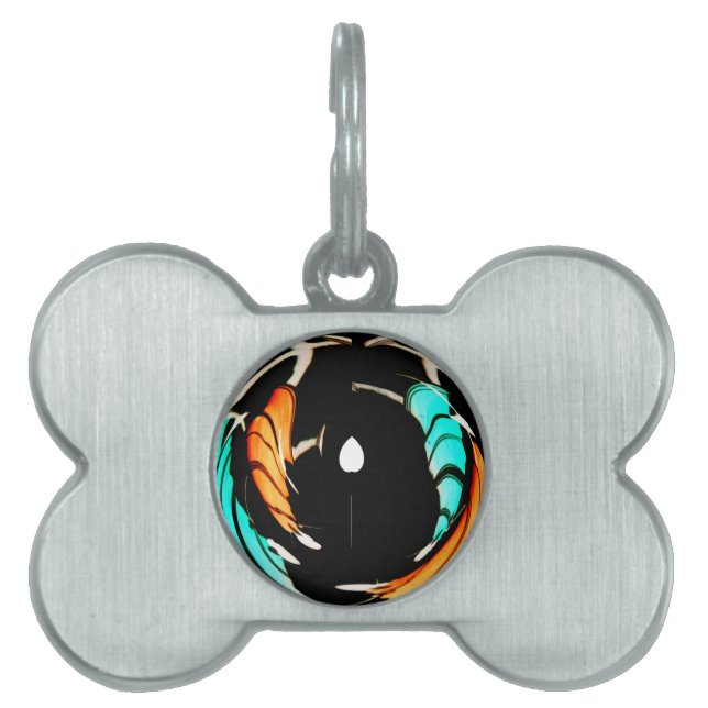 Placa Para Mascotas Hermosa imagen de arte en estilo africano (Frente)