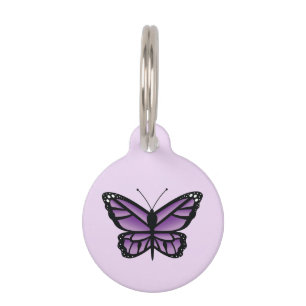 Placa Para Mascotas Hermosa Mariposa Morada