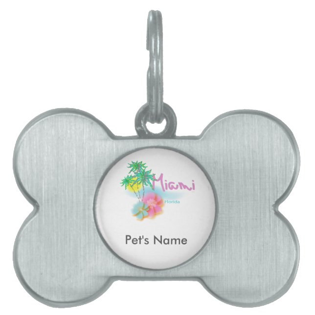 Placa Para Mascotas Hermosa Miami Florida (Frente)