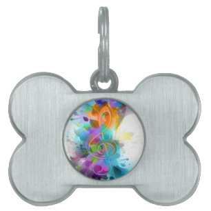 Placa Para Mascotas Hermosa nota musical de color de agua